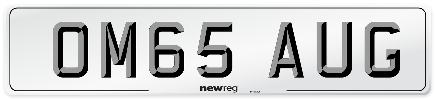 OM65 AUG Number Plate from New Reg